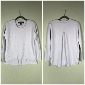French Connection High Low Terry Cloth Sweater Lilac Purple Soft Pleat Back XS